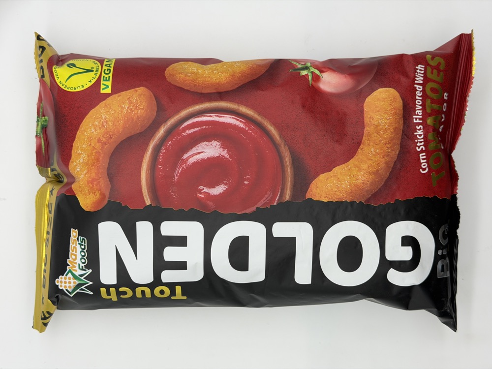 Golden Touch tomatoes flavour corn sticks pack